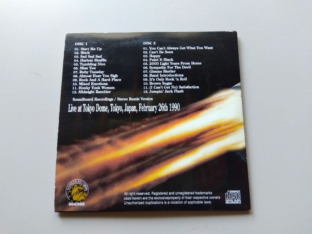 【非売品】ローリングストーンズ「1990 ライブ・アット・東京ドーム」プロモCD