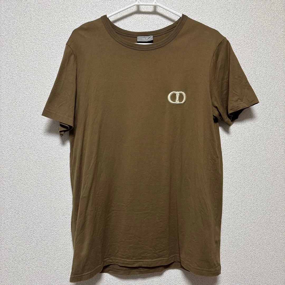 Dior ブラウン Tシャツ ロゴ刺繍