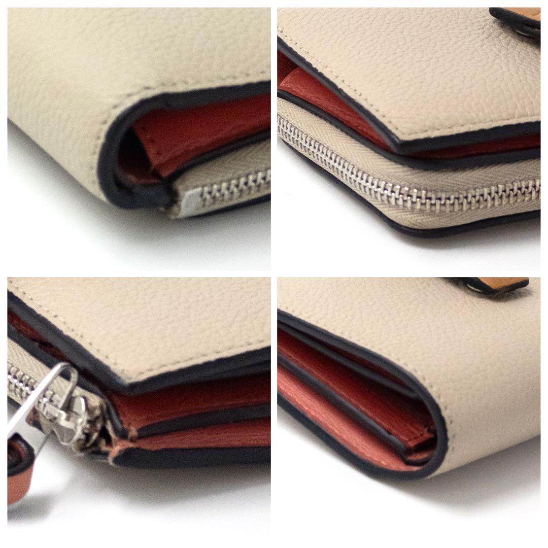 LOEWE ロエベ コンパクトジップウォレット ライトオーツ × ハニー財布