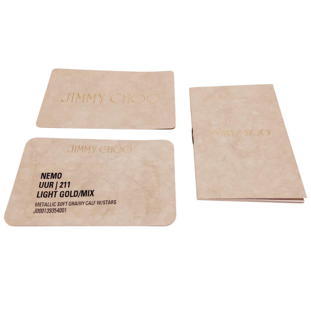 【JIMMY CHOO】3つ折り財布 スター ライトゴールド 箱付き