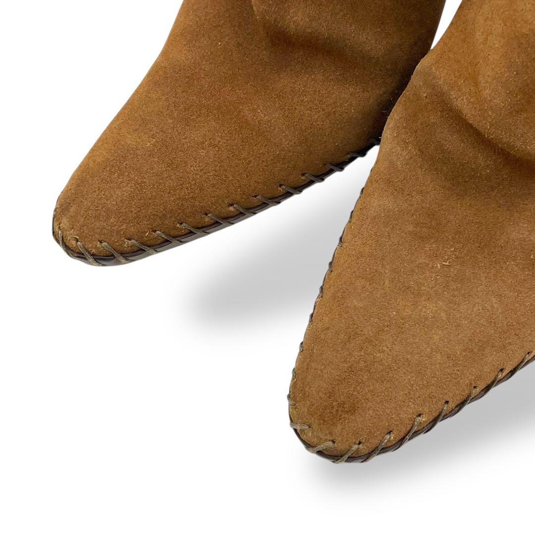 靴 Gucci laceup suede camel western boots