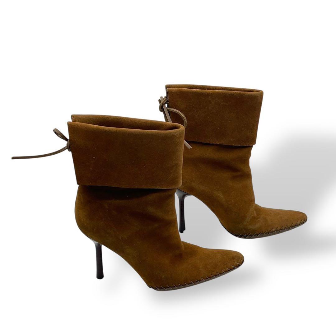 靴 Gucci laceup suede camel western boots