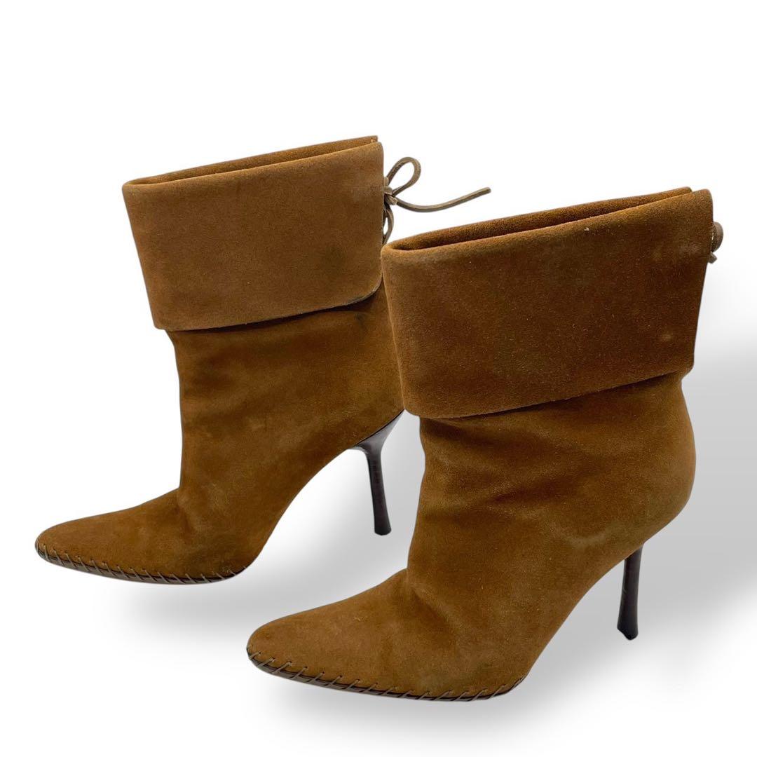 靴 Gucci laceup suede camel western boots