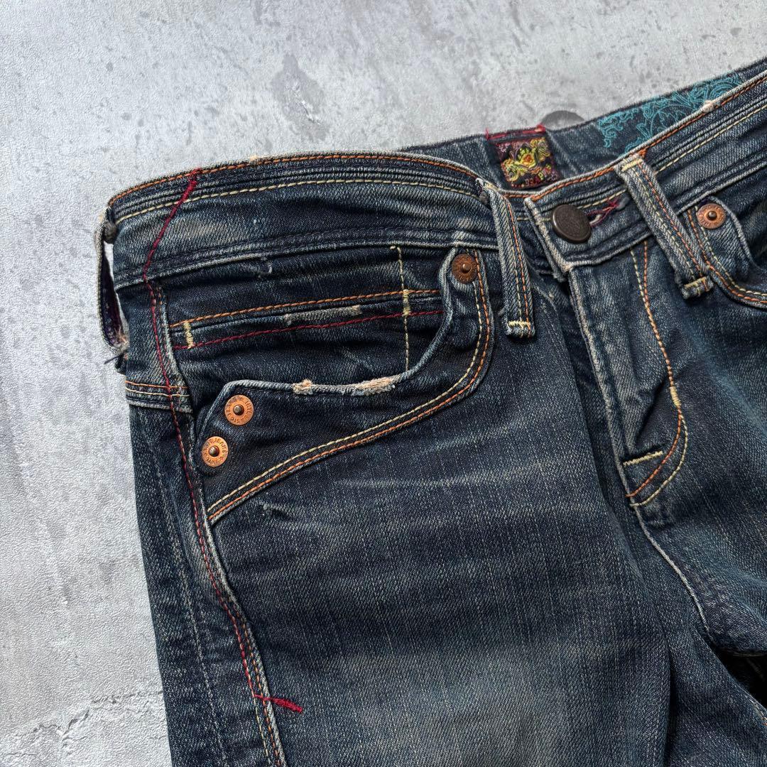 パンツ 00s flare denim cargo pants y2k grunge