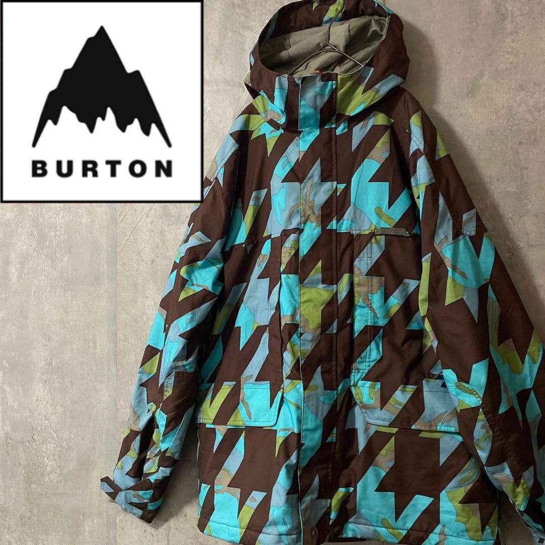 Burtonバートンスキーウェアスノーボードジャケットパーカーフード付青水色茶色