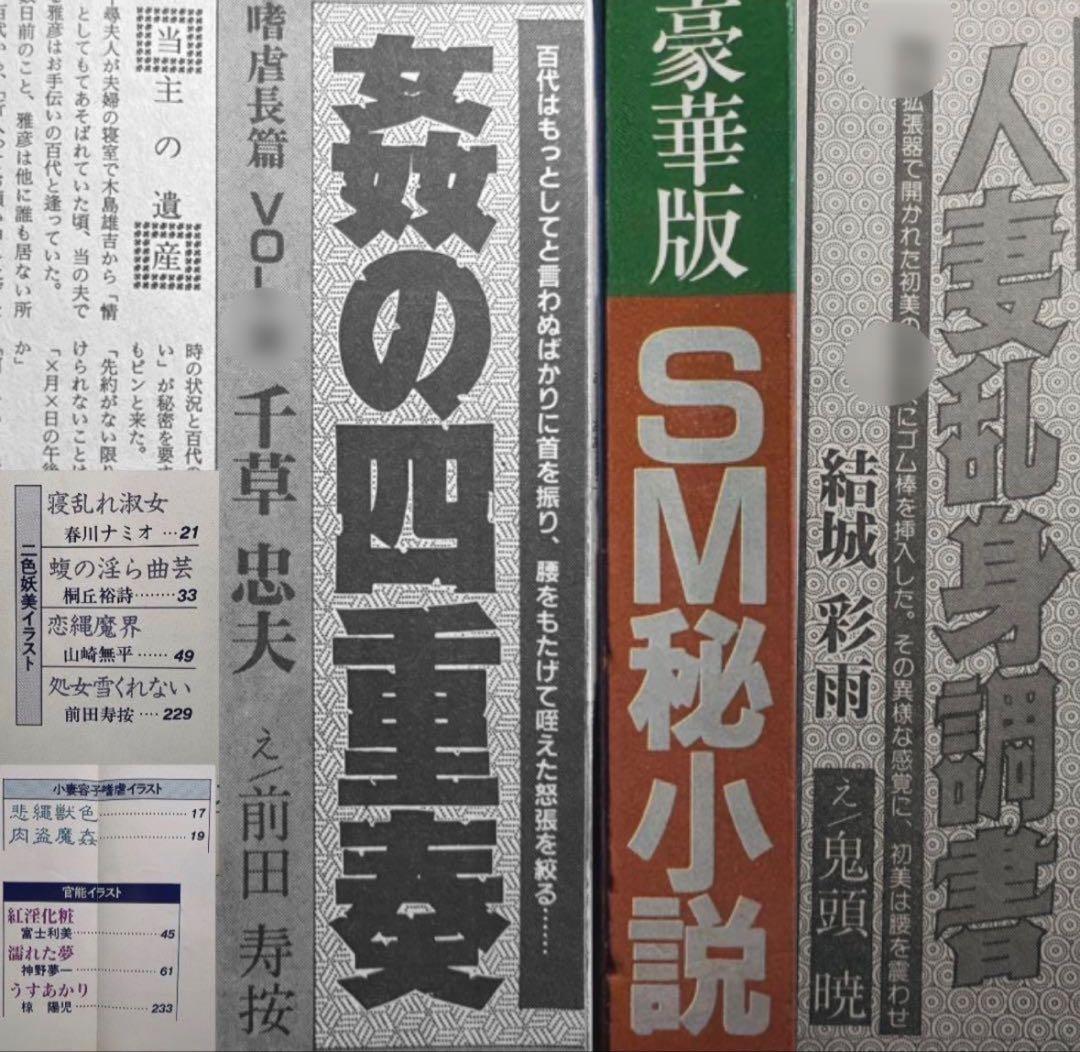 絶版】秘小説90年1月 千草忠夫 結城彩雨 　　杉村春也 前田寿按 楡畑雄二 他