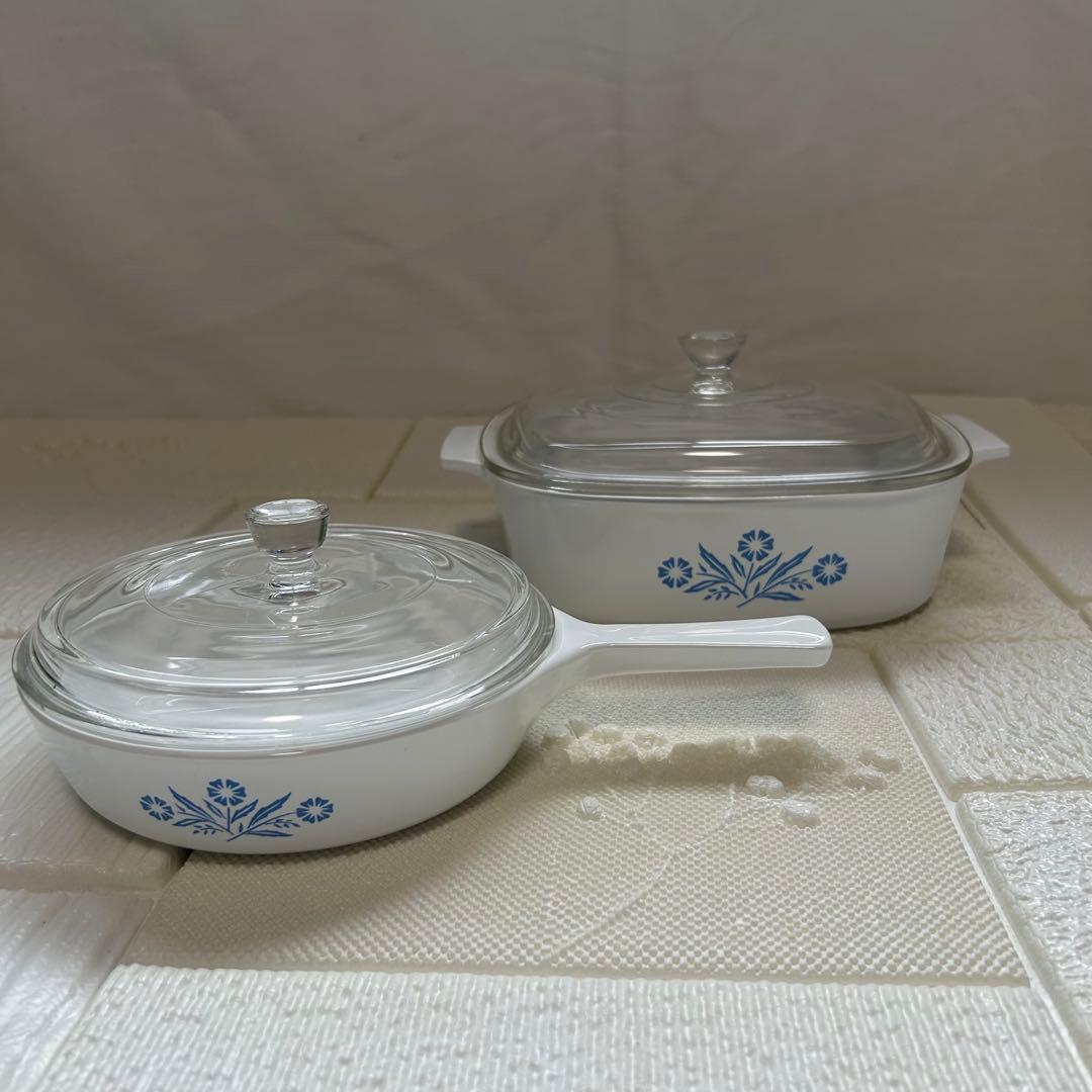未使用☆コーニングウェアcorning wareパイロセラム コーンフラワー